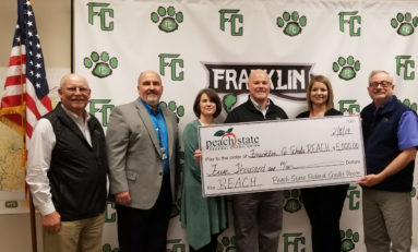 Peach State Federal Credit Union donates $5K to Franklin County Schools' REACH Program