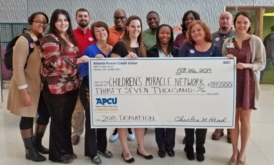 Atlanta Postal Credit Union donates $37K to Children's Miracle Network