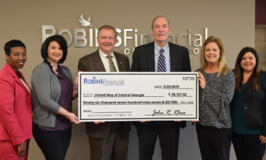 Robins Financial Credit Union contributes more than $96K to United Way of Central Georgia