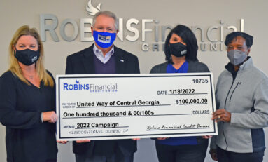 Robins Financial Credit Union Celebrates 100th Anniversary with  United Way of Central Georgia