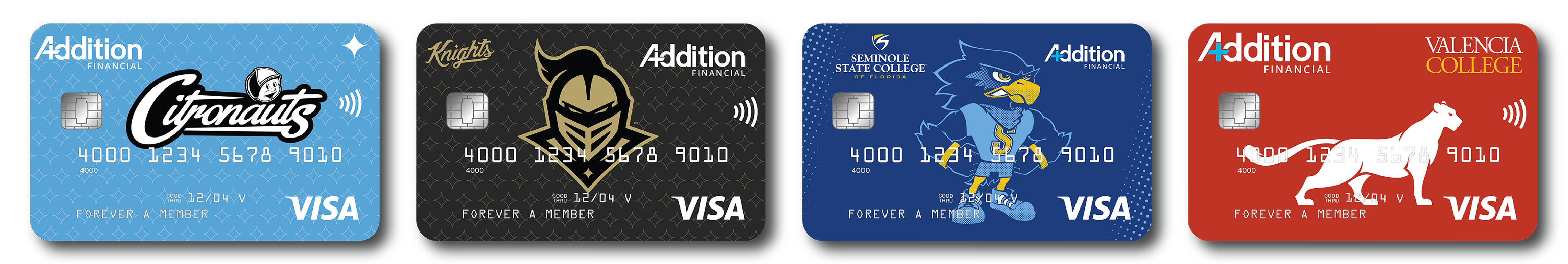 Addition Financial Launches Four New College Debit Card Designs
