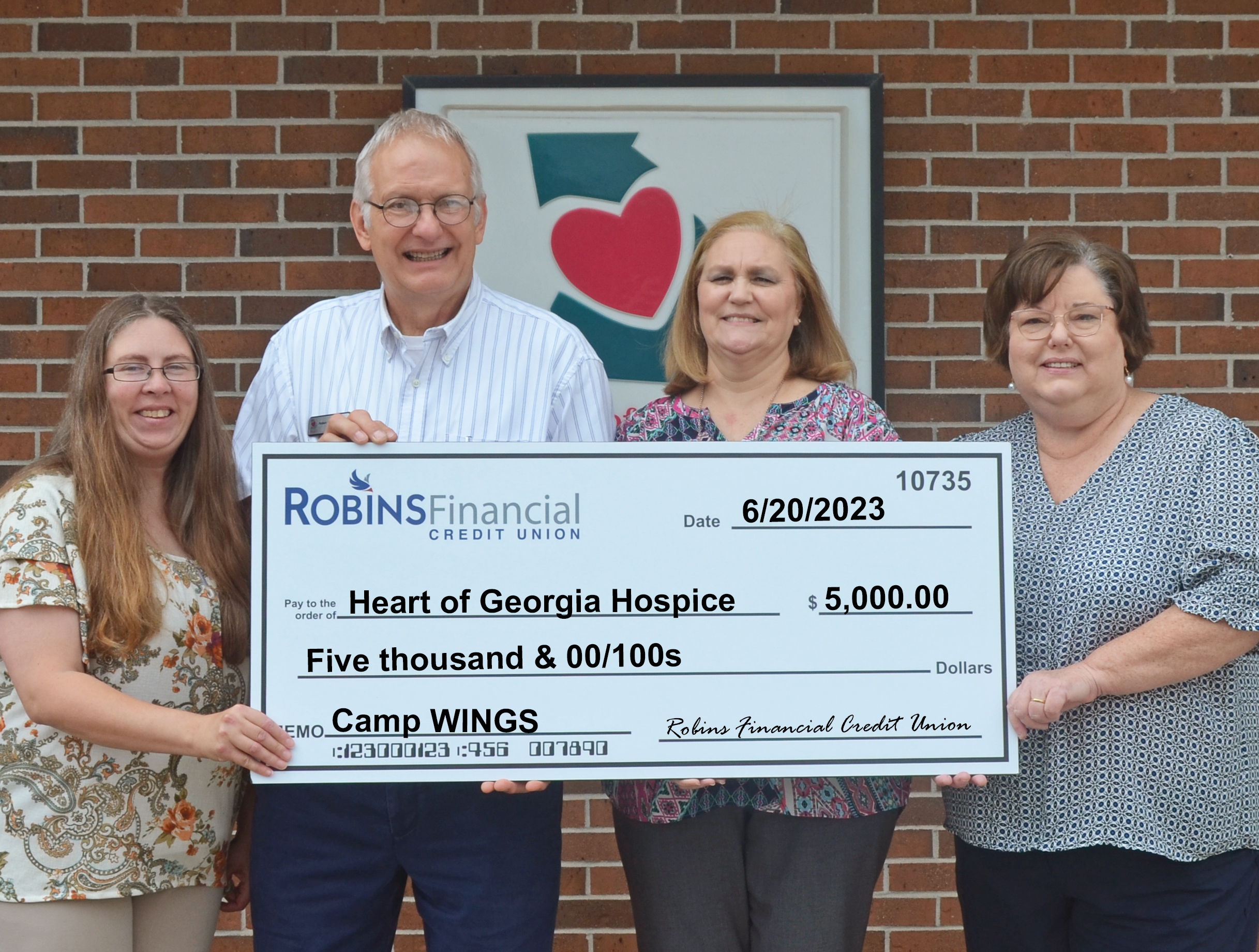 Robins Financial Credit Union Supports Heart of Georgia Hospice Camp WINGS