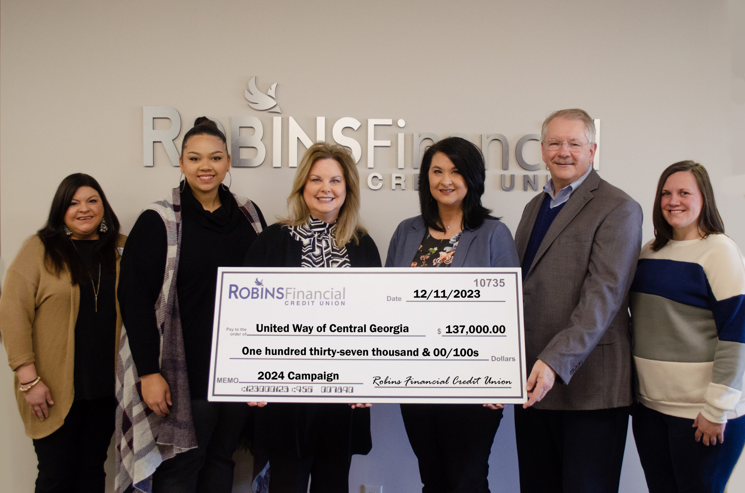 Robins Financial Credit Union Raises $137,000 to Support United Way of Central Georgia