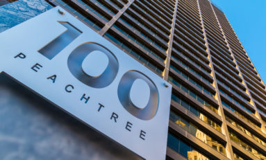 Georgia's Own Credit Union sign to hit 100 Peachtree this weekend