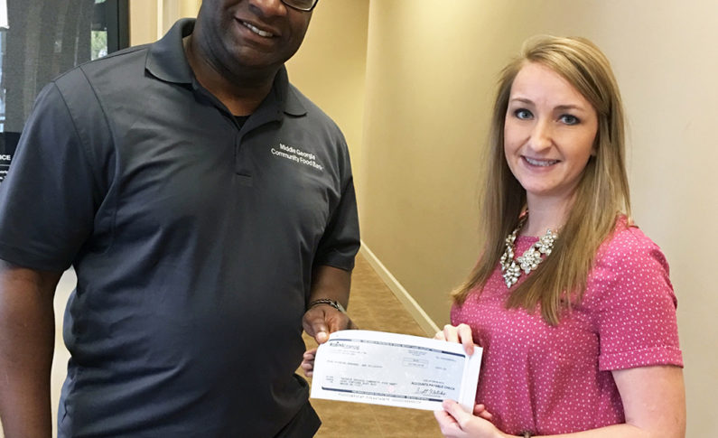 Middle Georgia Community Food Bank in Macon received a $500 donation. This organization is a vital link to ensure food distributed to food pantries reaches the maximum number of hungry neighbors in need.
