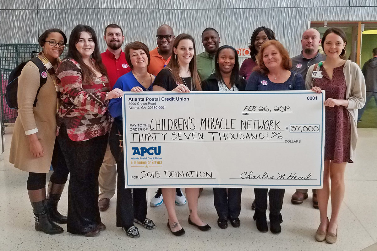 Atlanta Postal Credit Union donates $37K to Children’s Miracle Network