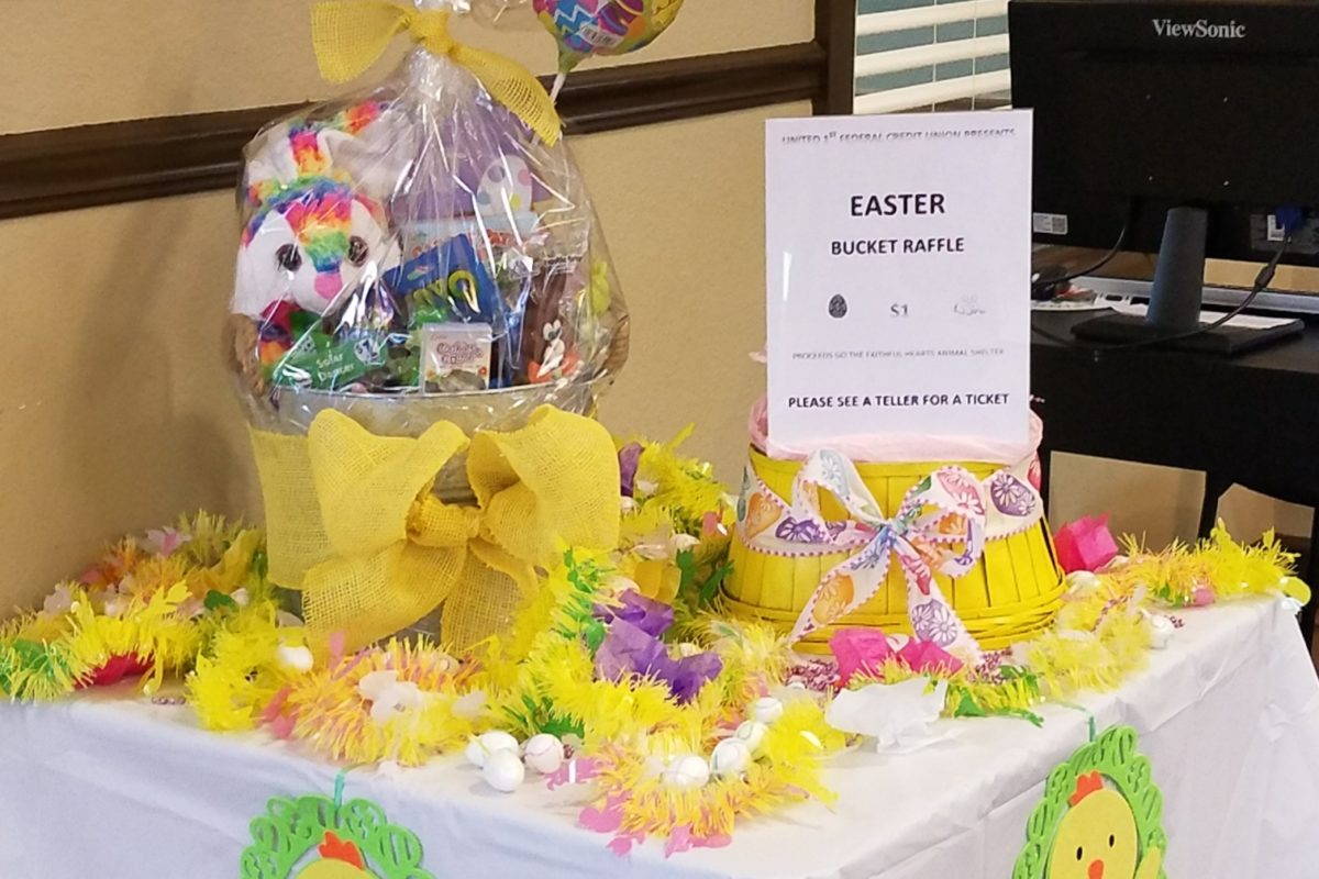 United 1st Federal Credit Union’s Easter Basket Raffle supports local animal shelter