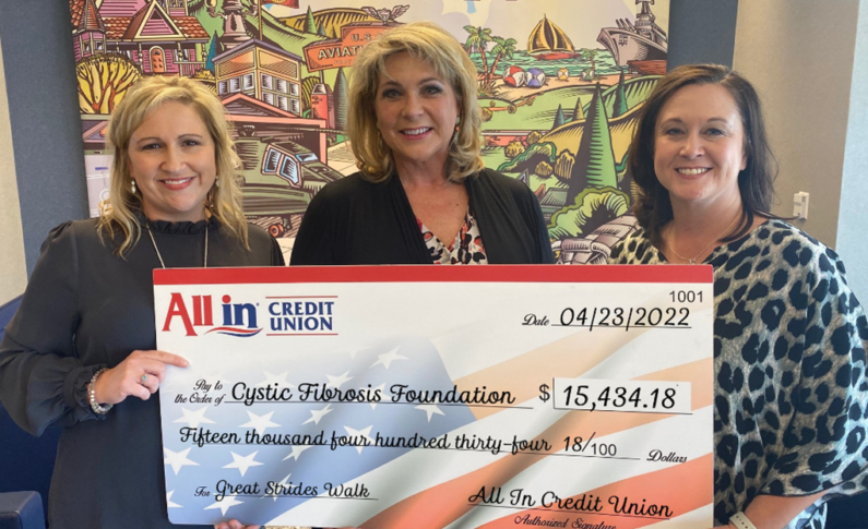 All In Credit Union Donates to the Cystic Fibrosis Foundation