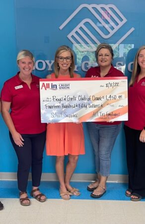 All In Credit Union Employees Donate to Local Boys and Girls Clubs