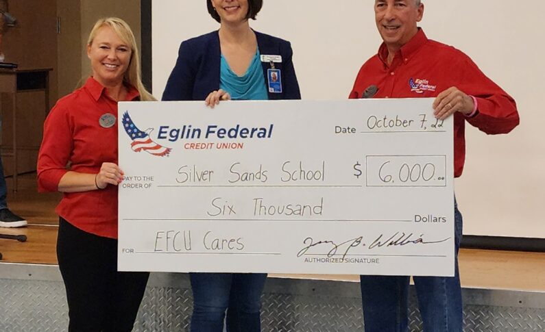 Eglin Federal Credit Union Donates $6,000 to Adopt all 17 Classrooms at Silver Sands School in Fort Walton Beach