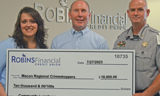 Robins Financial Credit Union to Support Macon Regional Crimestoppers and Middle Georgia Justice