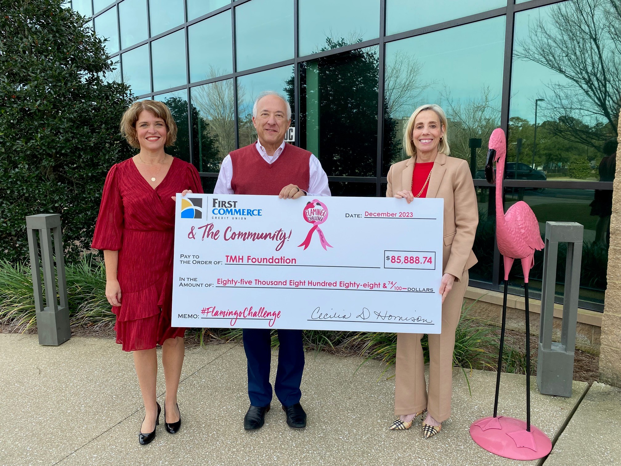 FIRST COMMERCE CREDIT UNION RAISES OVER $150,000 WITH #FLAMINGOCHALLENGE TO BENEFIT BREAST CANCER PATIENTS IN PARTNERSHIP WITH LOCAL HOSPITALS