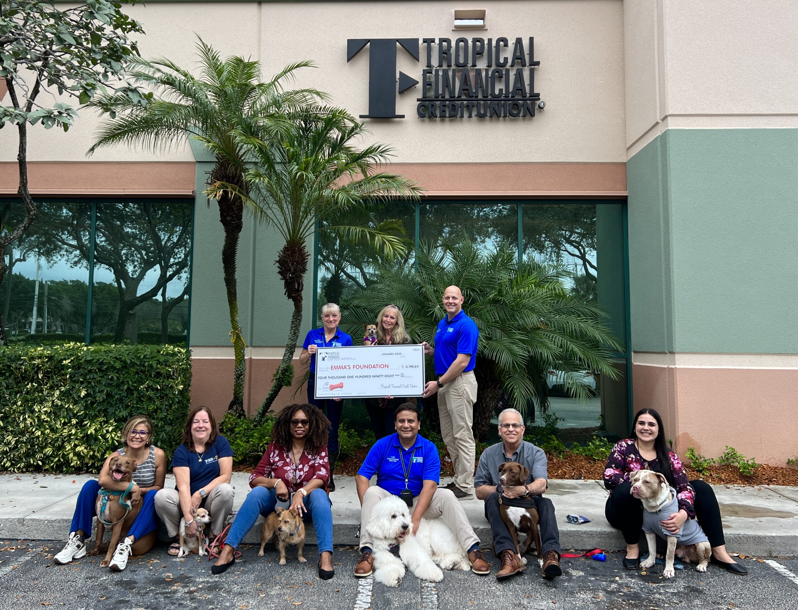 Tropical Financial Credit Union Raises Money for Emma’s Foundation for Canine Cancer